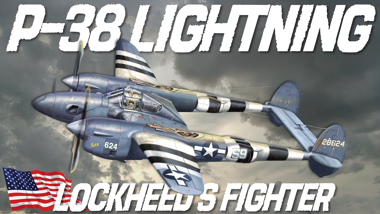 P 38 Lightning | Одноместный истребитель Lockheed с двумя поршневыми двигателями | Видео в увелич...