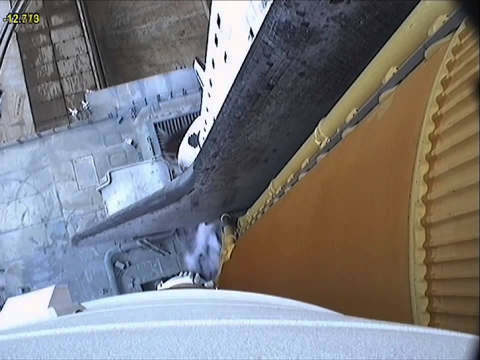 STS-135: Solid Rocket Booster Left Forward Camera Video - NASA Space Shuttle Atlantis Laun