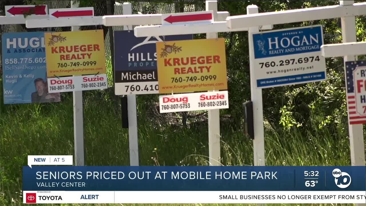 Seniors priced out at mobile home park
