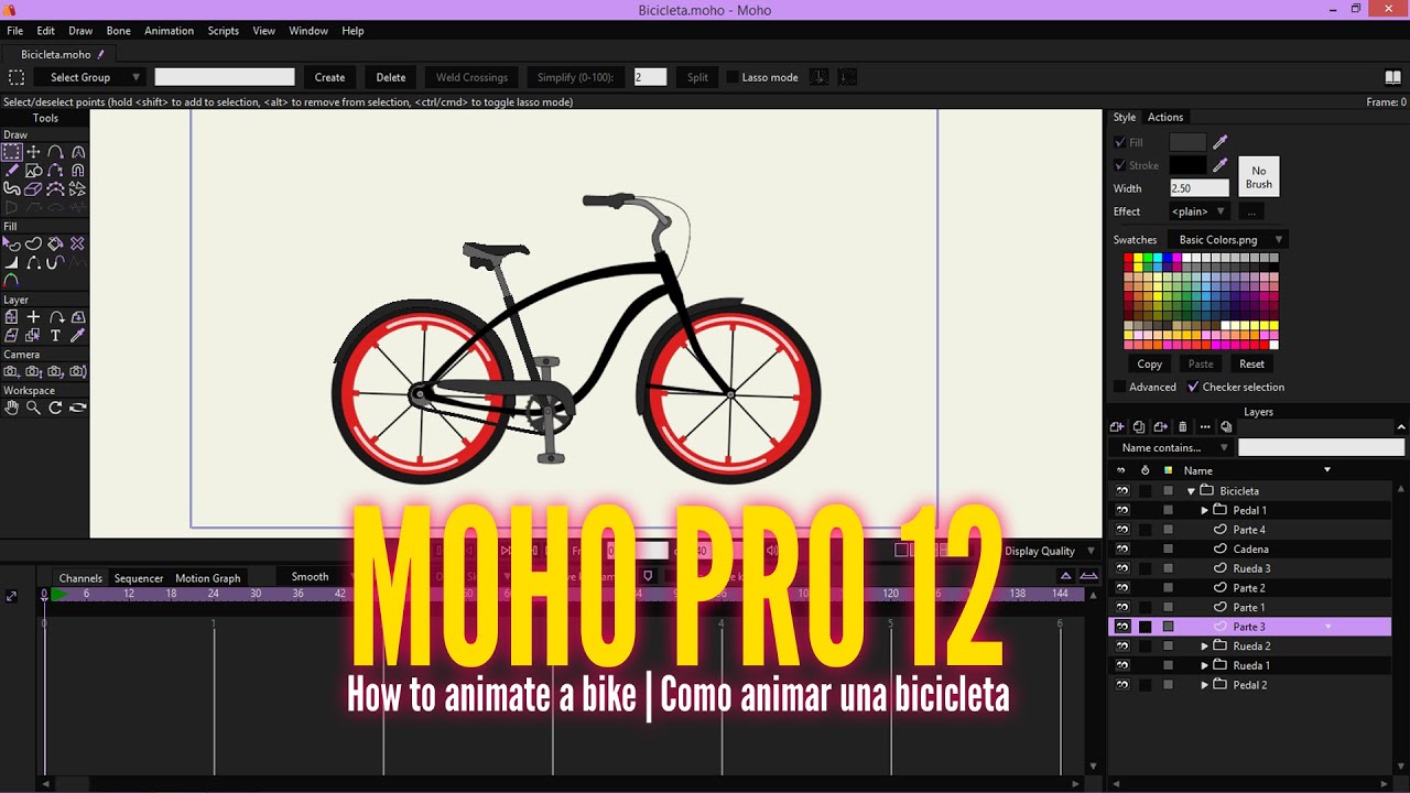 🚲  COMO ANIMAR UNA BICICLETA FACIL | MOHO PRO 12