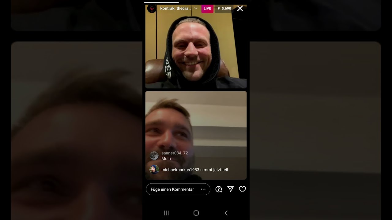 Kontra K Instagram Live stream 01.04.2021 lustig über Senfgurken Hotel.