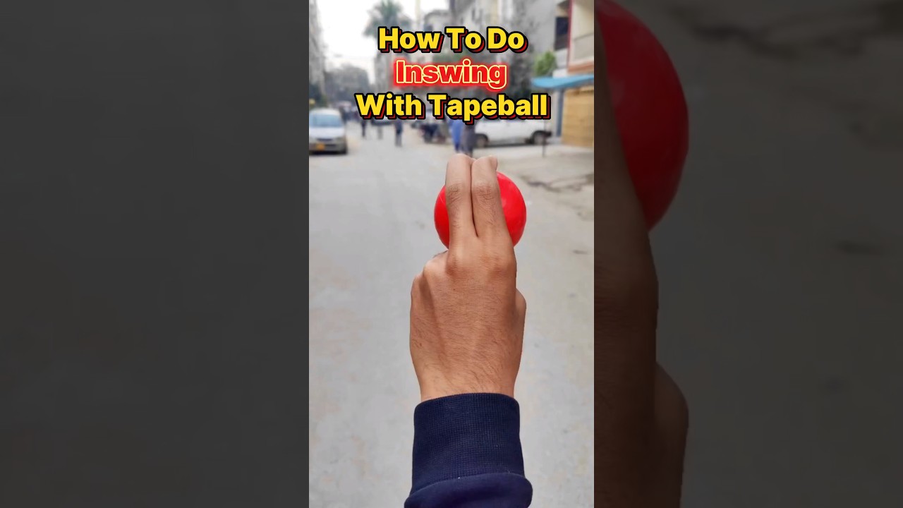 How to ball inswing with tapeball 🎾 #shorts #cricket #tapeballcricket