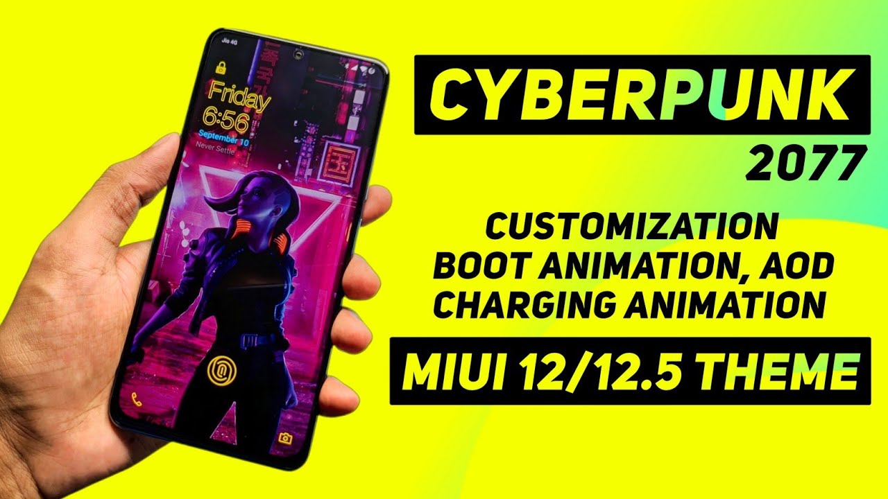 CyberPunk 2077 Theme For MIUI 12/12.5 | Boot Animation, AOD, Charging Animation, Customization