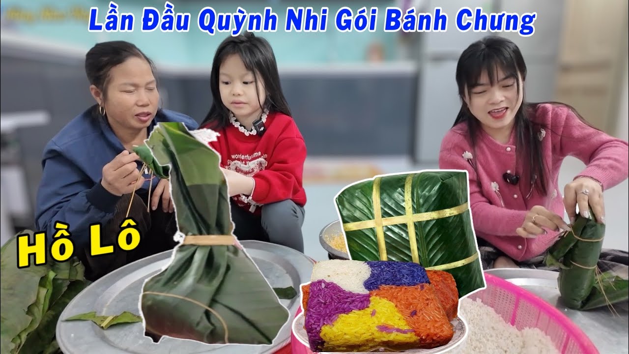 Gia Đình Hằng Nheo Gói Bánh Chưng Chuẩn Bị Đón Tết