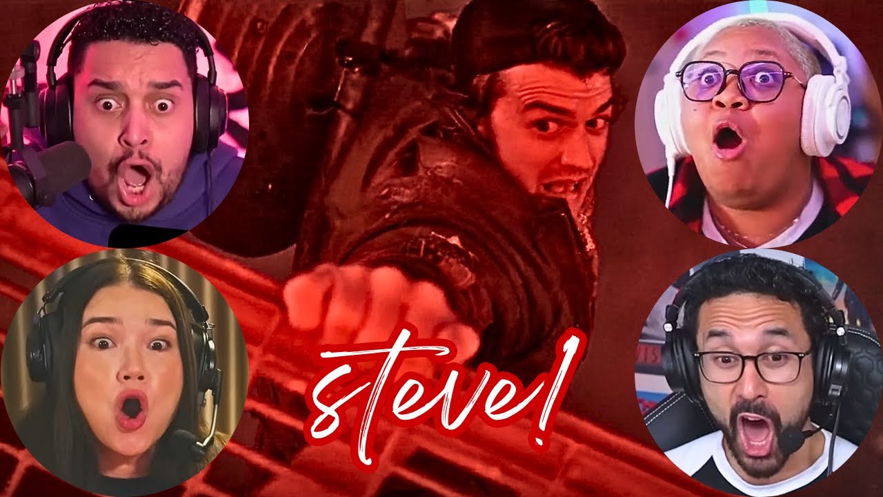 steve falling best reactions #strangerthings5 ep8