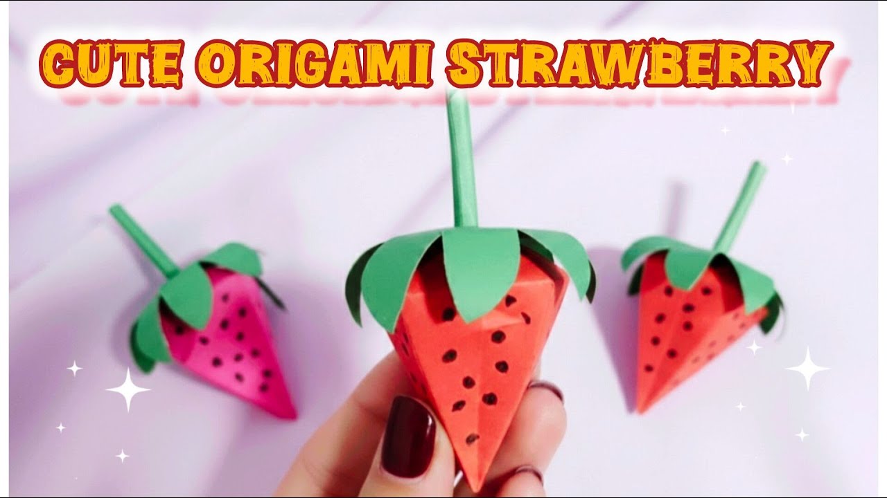 Cute Origami Strawberry 🍓 | Easy Paper Fruit Craft