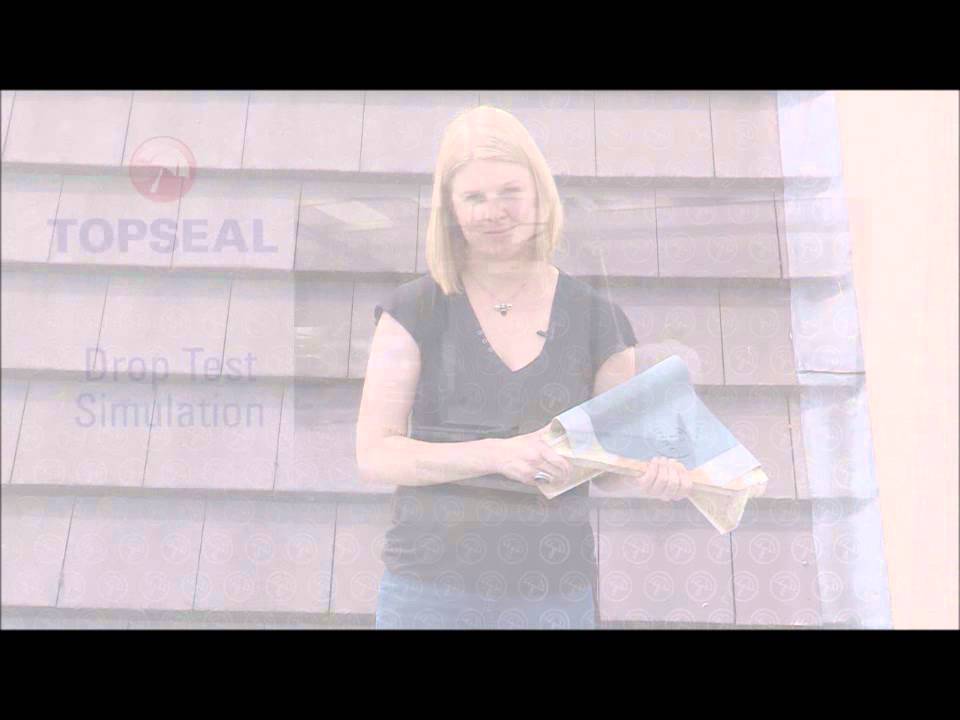 Flat Roofing Drop Test with Tile on Fibreglass Flat Roofing Topseal