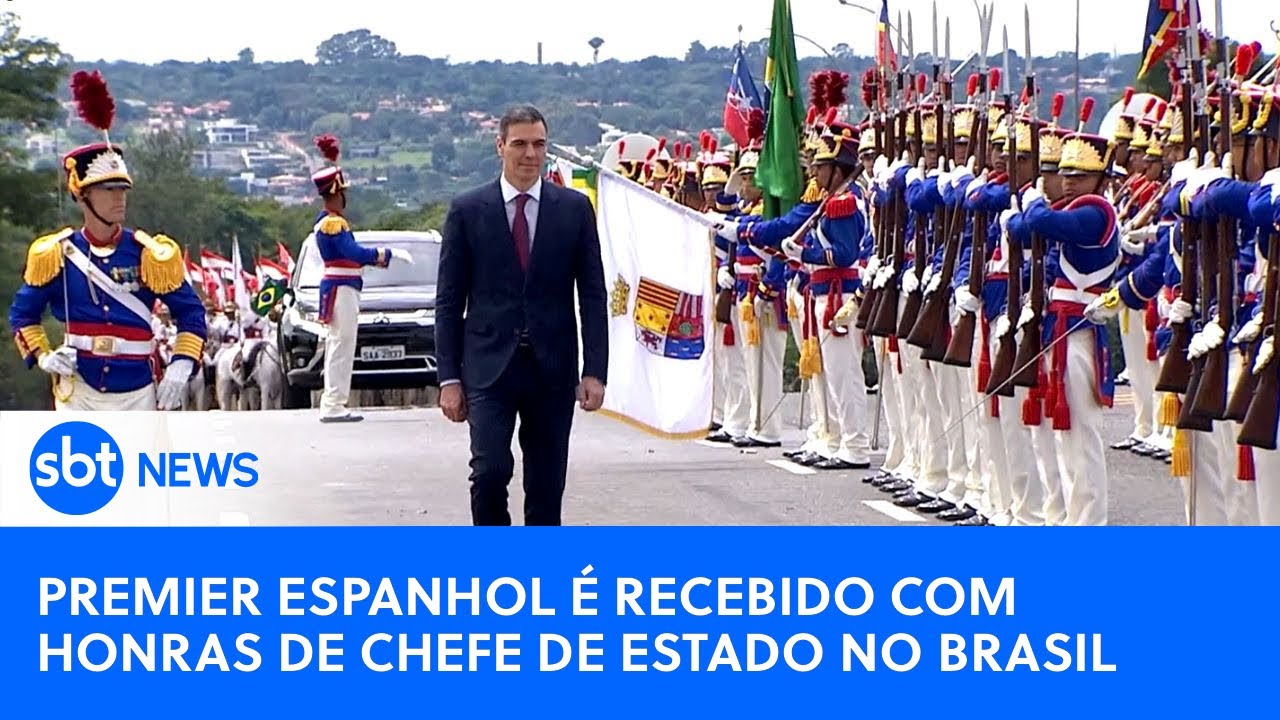 Veja como foi a cerimônia para receber o primeiro-ministro espanhol, Pedro Sánchez no Brasil