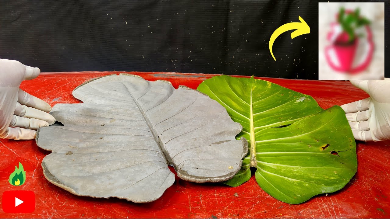 Wall Hanging - How To Make Cement Leaf Pot Wall Hanging Craft Ideas With Cement