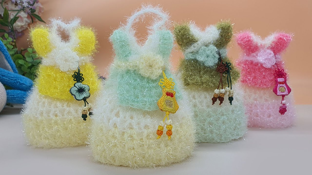 귀요미 한복 수세미 뜨기 / 코바늘 수세미 /  Crochet Dish Scrubby / Doll clothes crochet