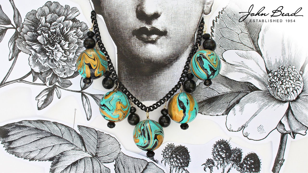 Marbled Bead Necklace - John Bead