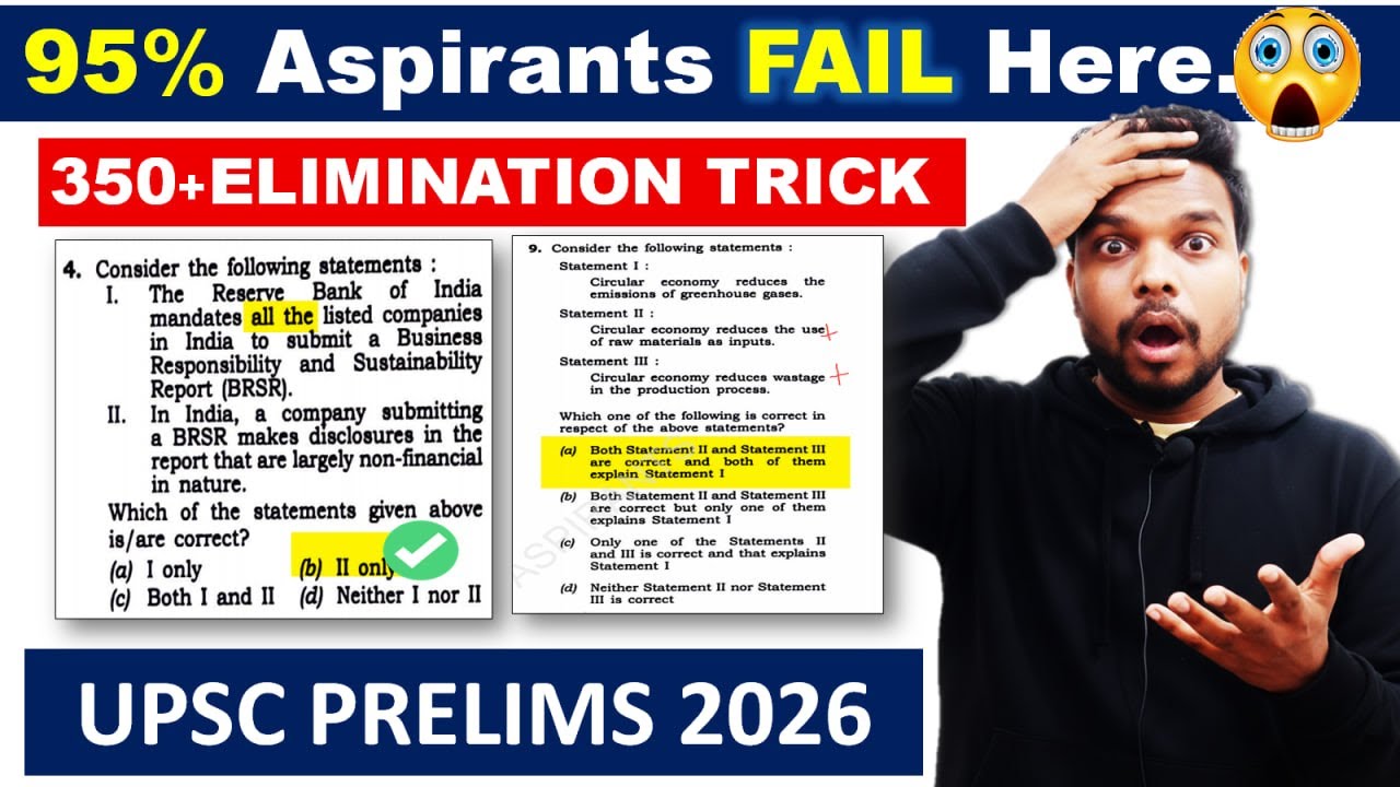 😱 350+ UPSC Prelims Elimination Techniques jo 99% Aspirants KO NAHI PATA!