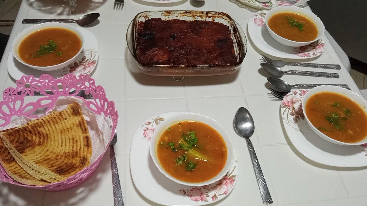 غدانا وعشانا لنهار الاثنين😍قراطا بدنجال 🍆وحريرة 🍲اكسبراس بنة😋 ماتتوصفش🤩