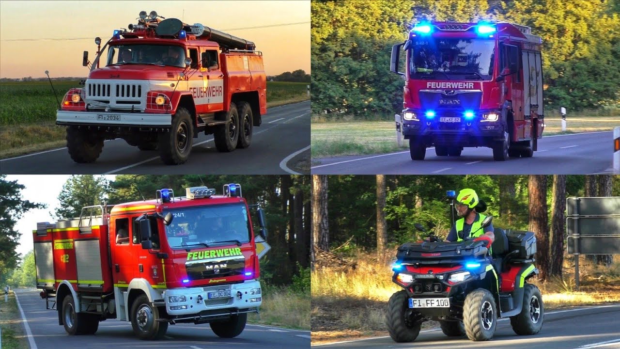 [🔥𝟮𝟮 𝗛𝗘𝗞𝗧𝗔𝗥 𝗚𝗥𝗢𝗦𝗦𝗘𝗥 𝗪𝗔𝗟𝗗𝗕𝗥𝗔𝗡𝗗🌳] Einsatzfahrten 》Feuerwehr, Polizei & KatS || Waldbrand in Sonnewalde