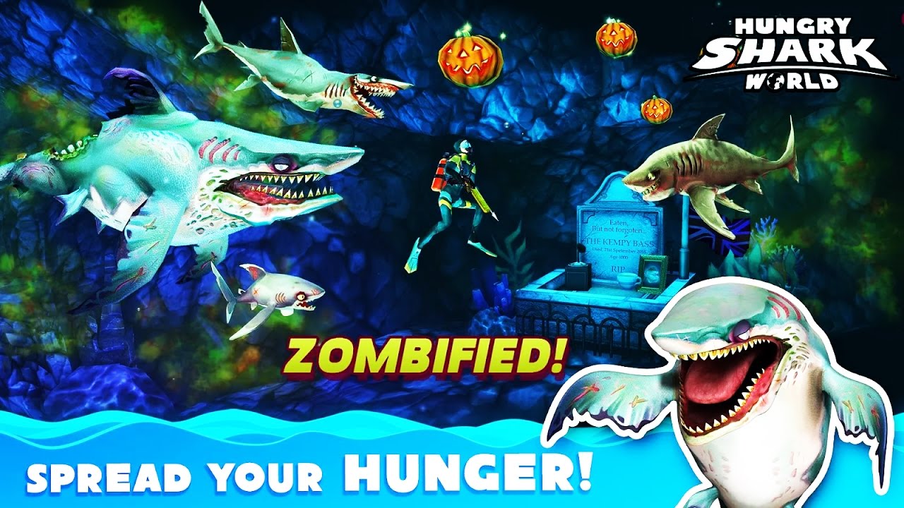 Hungry Shark World - Zombie Shark New Power ZOMBIFIED!