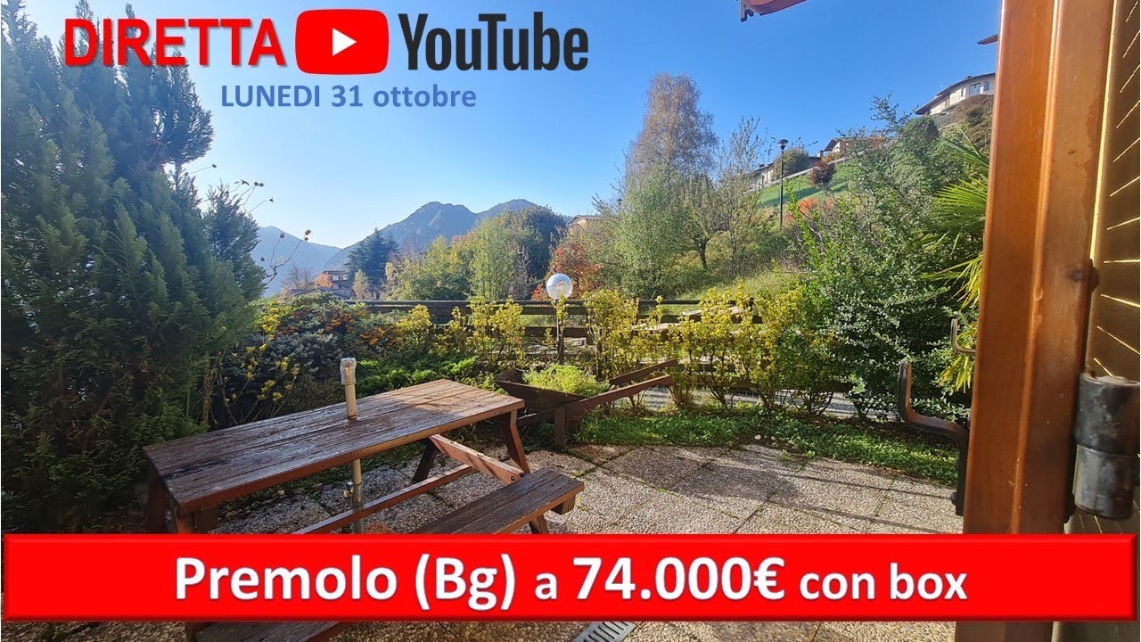 Diretta di lunedi 31 ottobre da Premolo -Bilocale con giardino e box- NON PIU' DISPONIBILE