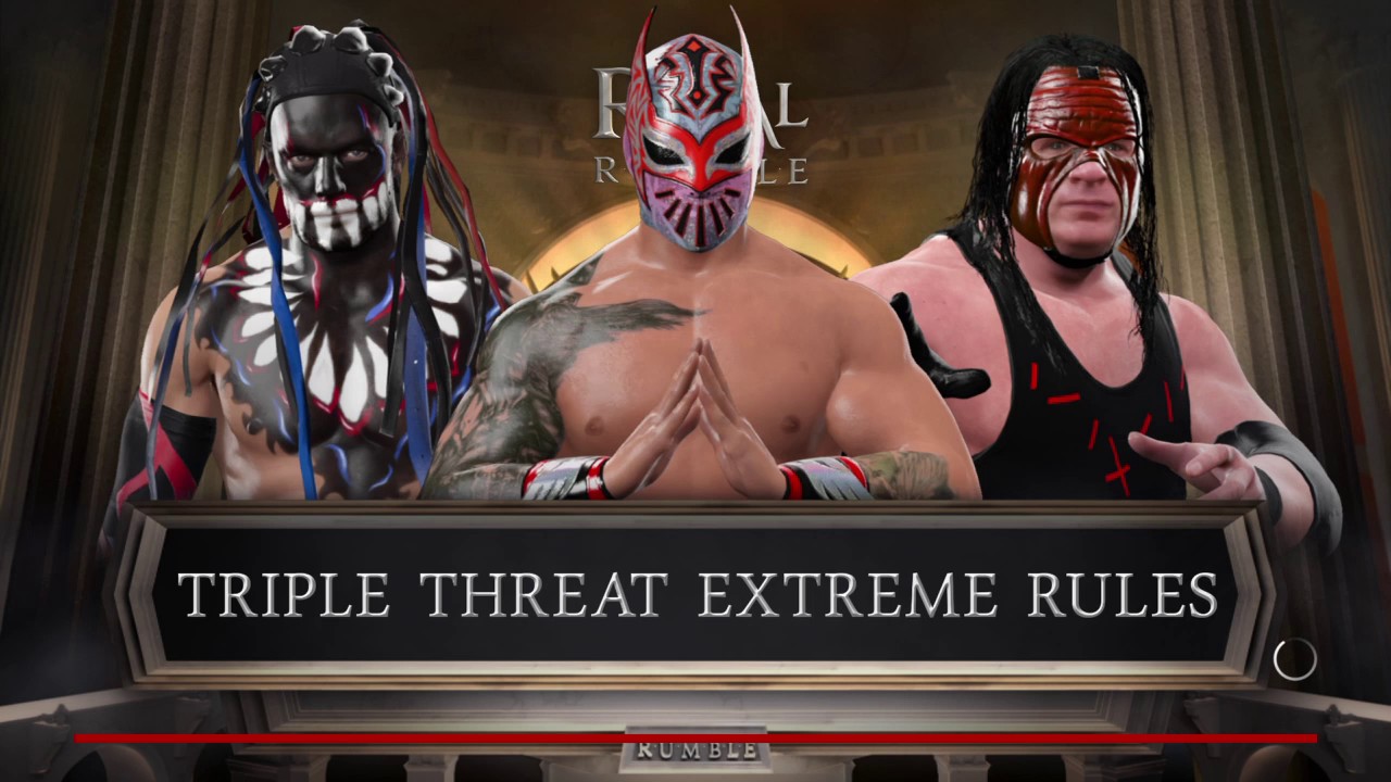 WWE 2K17 Sin Cara VS Finn Bálor VS Kane In A Triple Threat Extreme Rules Match