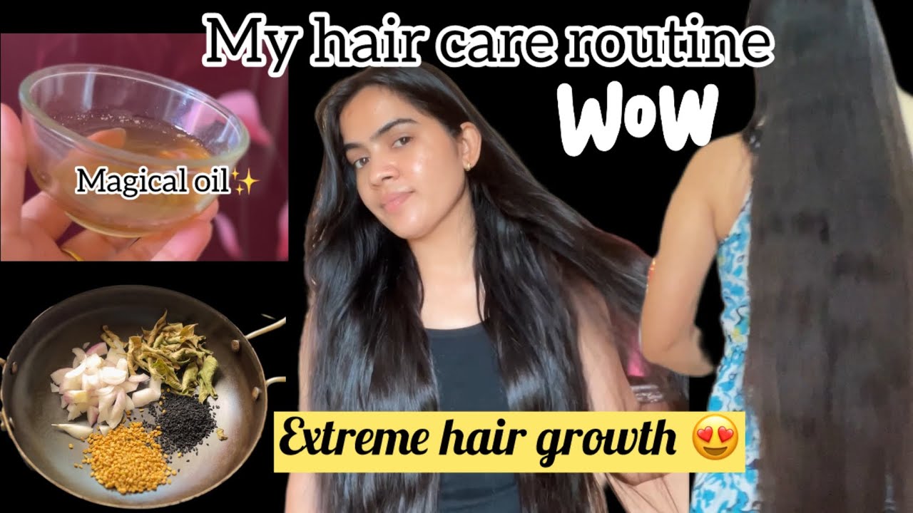 My hair care routine || Extreme hair growth oil|| #haircare #hairgrowth #haircareroutine #viralvideo