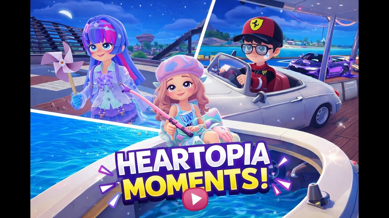 Heartopia Moments #1 | Random Racing & Relaxing Fishing Gameplay