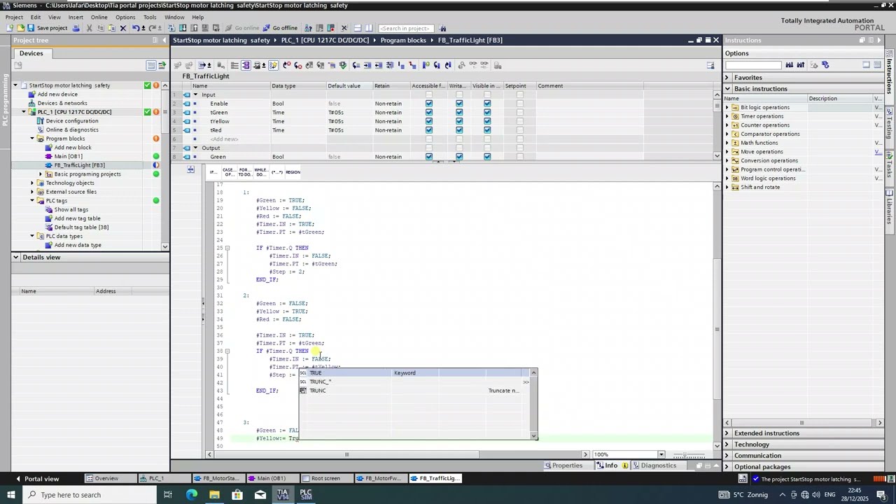 PLC programming - Traffic Light Sequencer - TIA Portal Tutorial