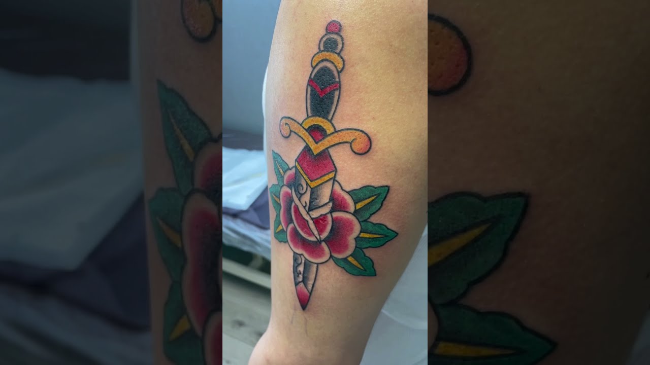 【Horidai tattoo vol.53】🗡ダガーローズ🌹~トラディショナル~