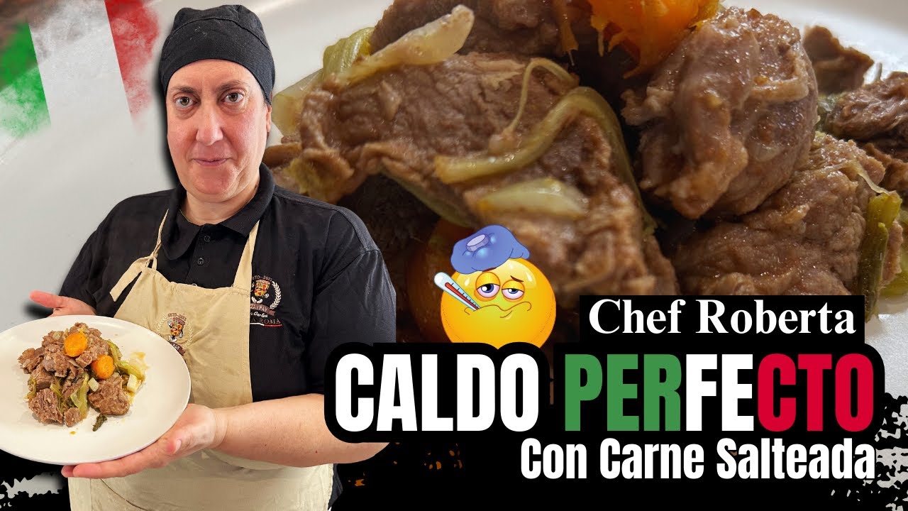 🤫El SECRETO del CALDO de CARNE Estilo Italiano 🇮🇹🍲 (con Carne Salteada) - Receta de Chef Roberta