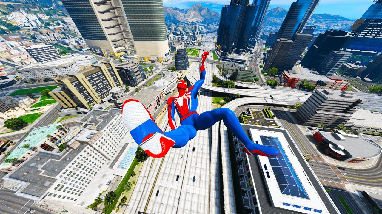 GTA 5 Spiderman Falling of Highest Buildings & Stunts-  (Euphoria Ragdolls)