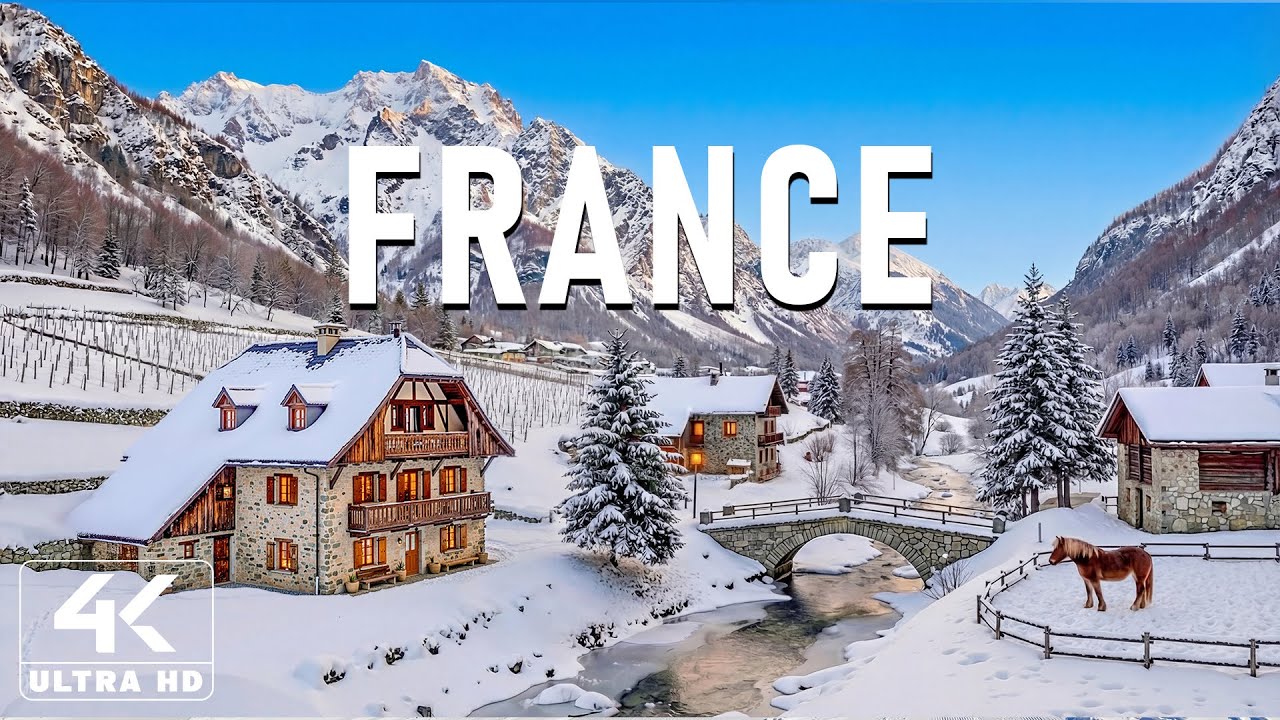 Winter in France 4K ❄️ Romantic Paris Snowfall, Charming Villages & Alpine Winter Magic