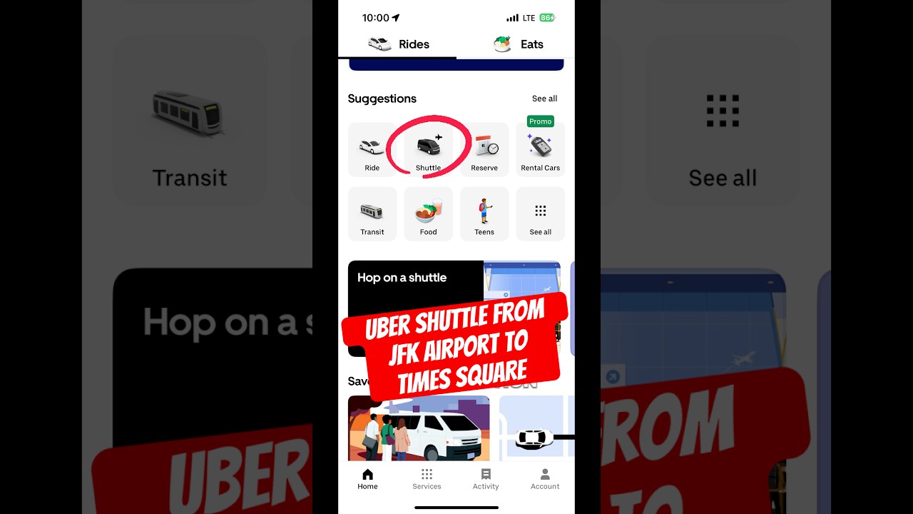 JFK Airport to Times Square ($25 Uber Shuttle)