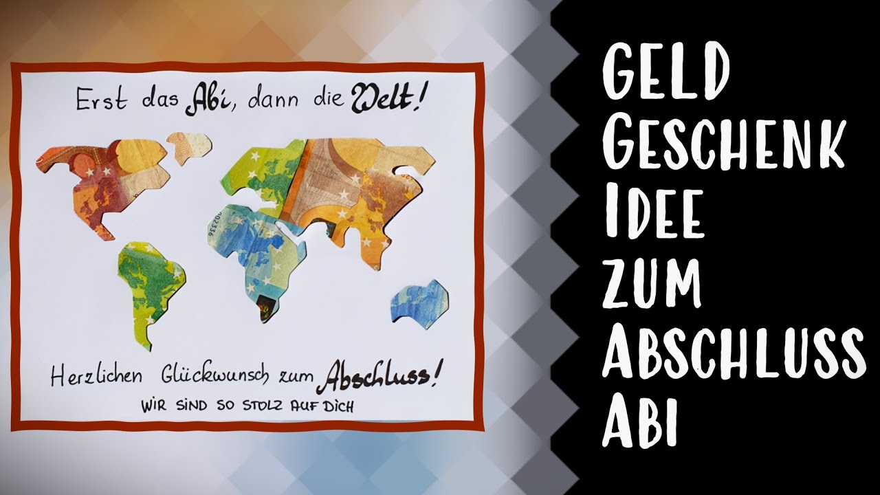 Weltkarte Geld Geschenk zum Abschluss Abi DIY Anleitung Tutorial - EASY! Das kannst du auch!