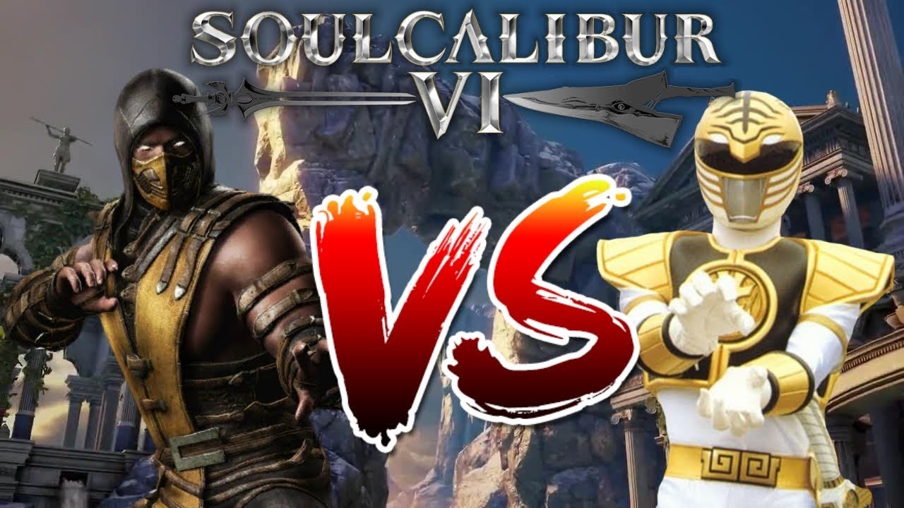 SOUL CALIBUR 6 - SCORPION vs WHITE RANGER Gameplay (Custom Characters) @ 1080p (60ᶠᵖˢ) HD ✔
