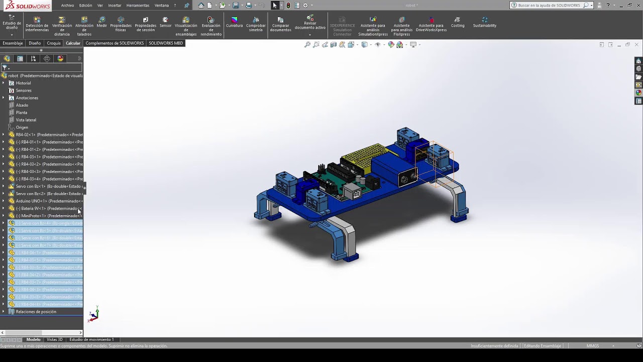 Diseño de robot con 4  servos - Arduino
