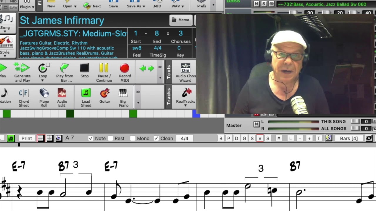 Eingabe Akkorde-Melodie Midi-Audio Band in a Box