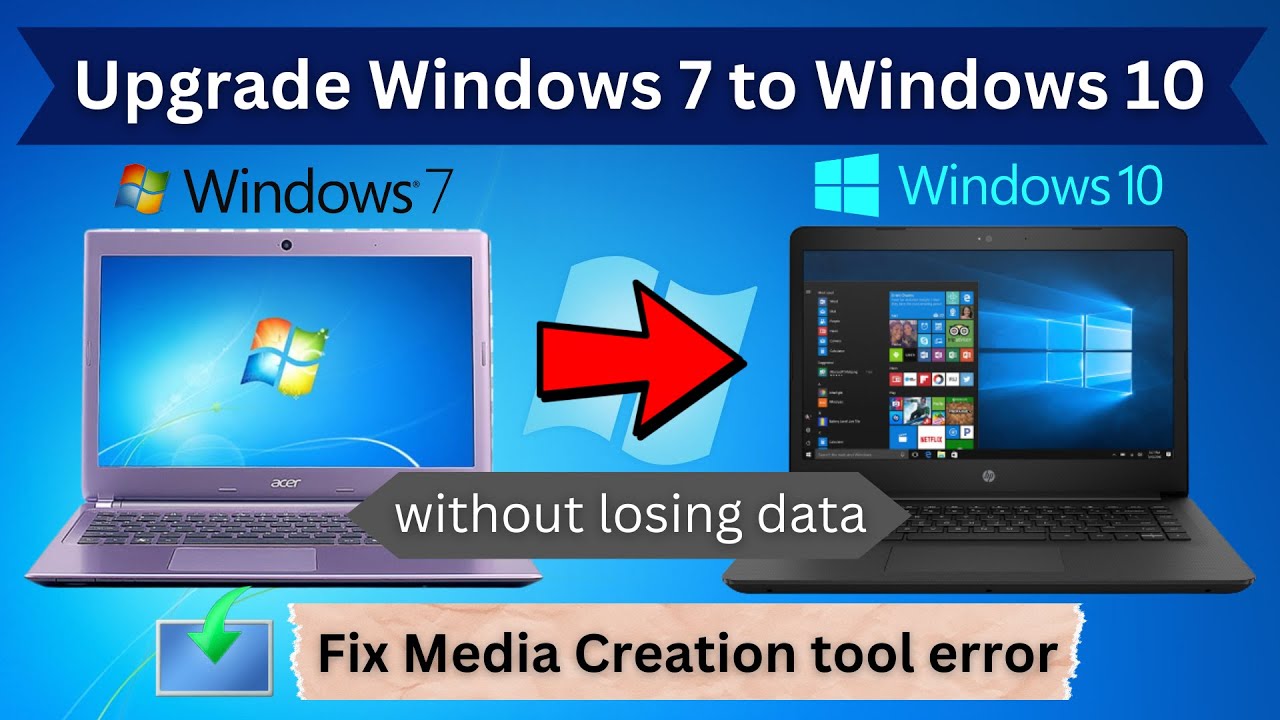Как обновить Windows 7 до Windows 10 без потери данных и как исправить ошибку Media Creation Tool