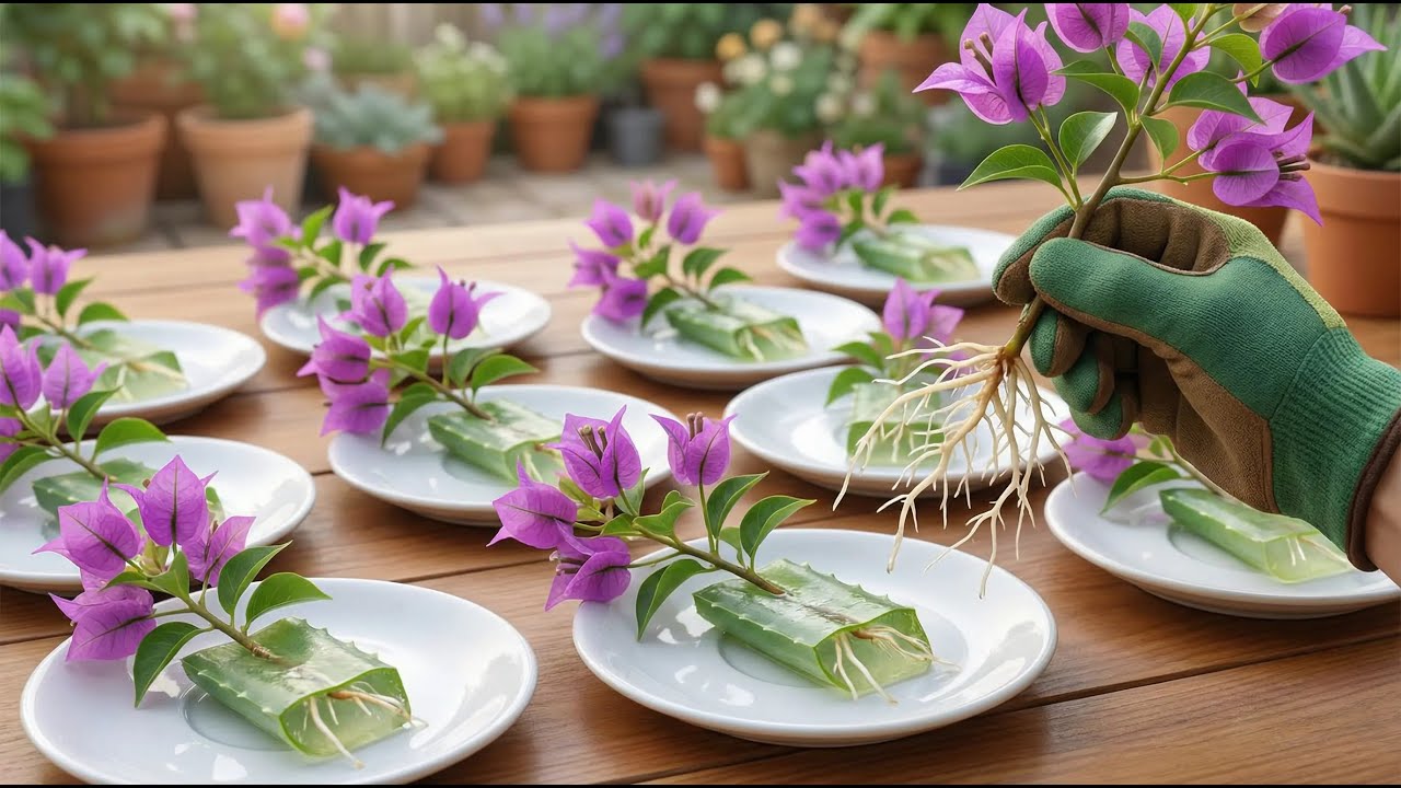Just aloe vera! Bougainvillea cuttings will root 500% faster than usual.