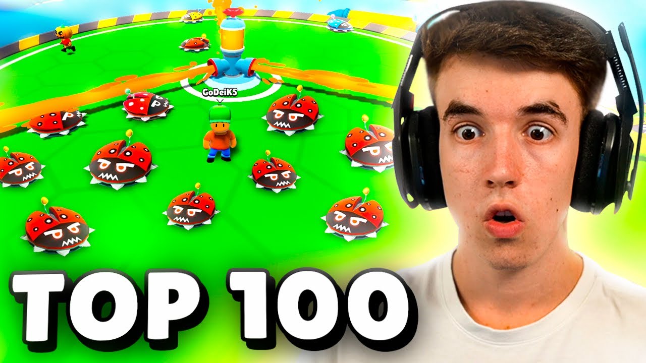 REACCIONANDO A TOP 100 MEJORES MOMENTOS de STUMBLE GUYS