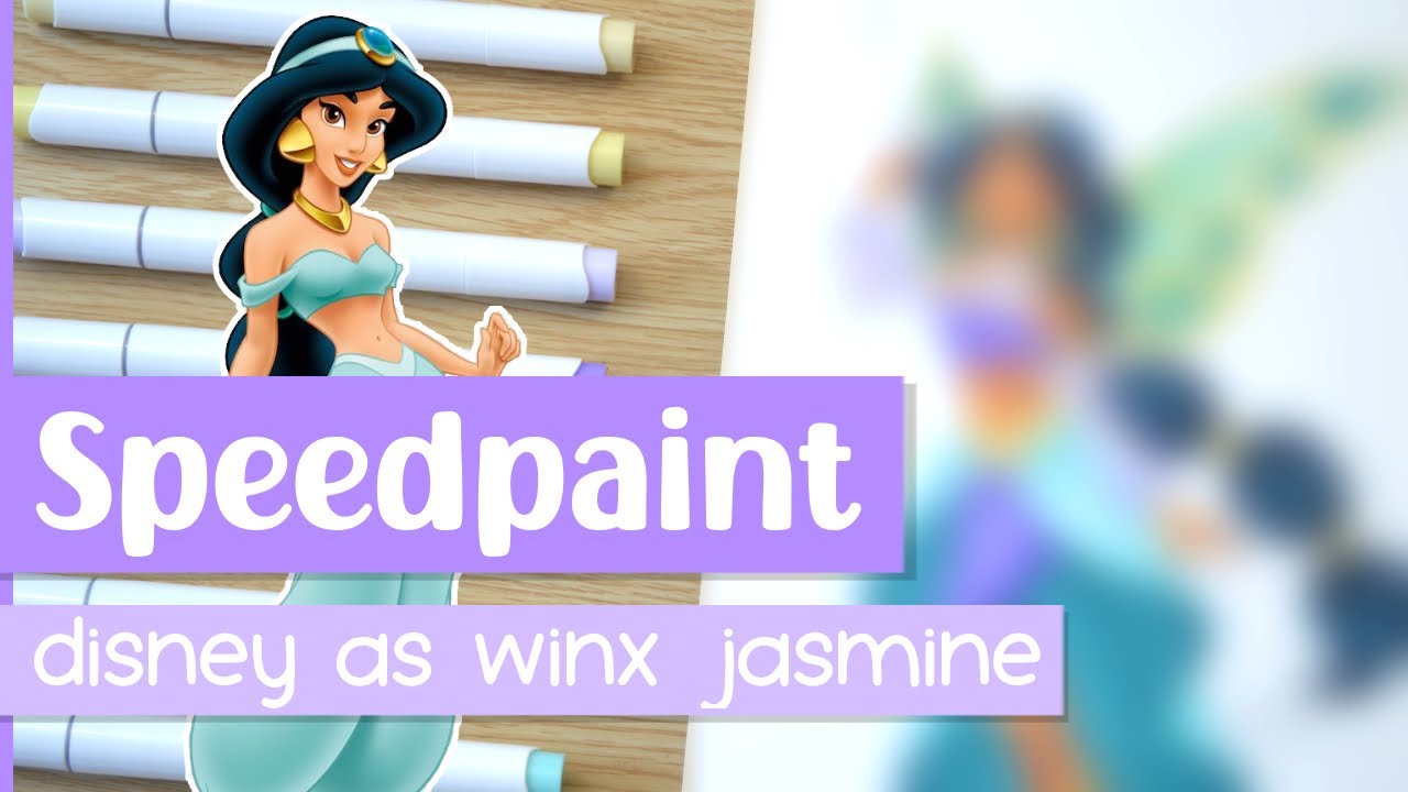 🦚 DISNEY as WINX FAIRIES (#7): Jasmine from Aladdin | Marker Speedpaint | iiKiui