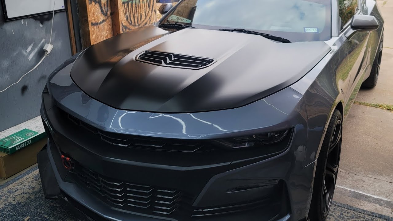 How to wrap a Camaro hood in ‎‎@cheetahwrap5787 satin black (in real-time)
