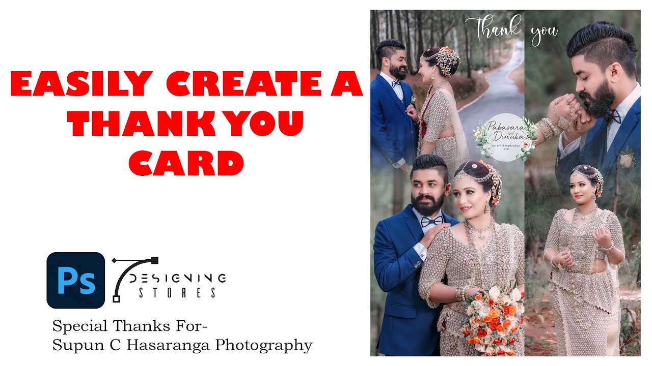 EASILY Create A WEDDING THANKS CARD