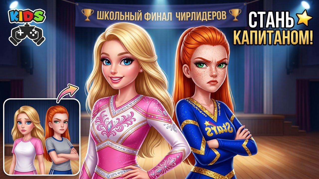 Выступление чирлидеров - Команда чемпионов * Игра для девочек от Coco Play * Танцы - Наряды - Макияж