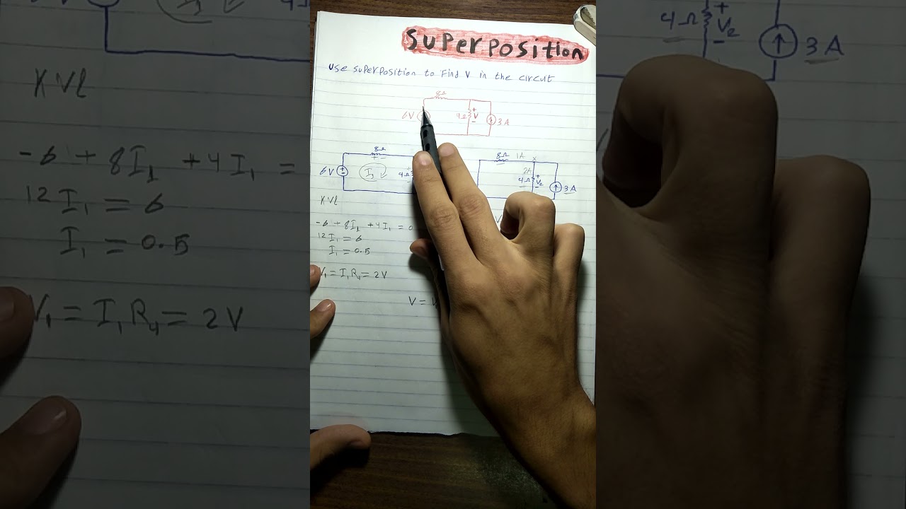 superposition analysis method نظرية التراكب