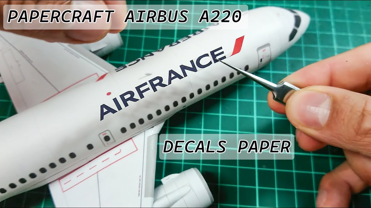 PAPERCRAFT AIR FRANCE Airbus A220 Decals Paper