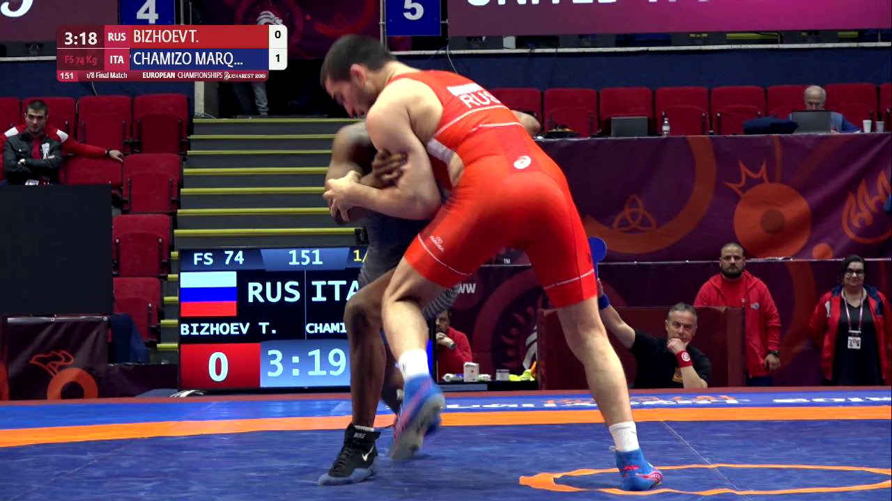 1/8 FS - 74 kg: T. BIZHOEV (RUS) v. F. CHAMIZO MARQ (ITA)