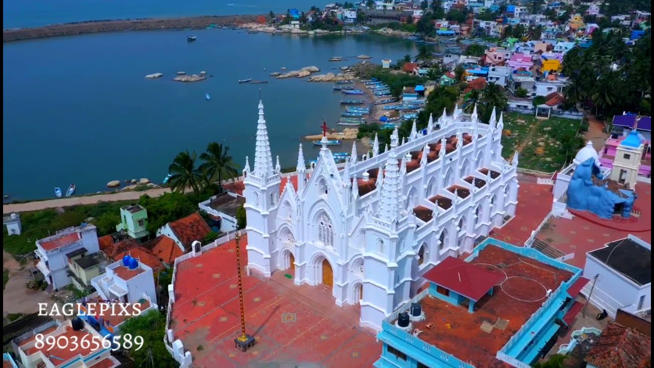 Muttom / All saints Church / Kanyakumari / Drone view