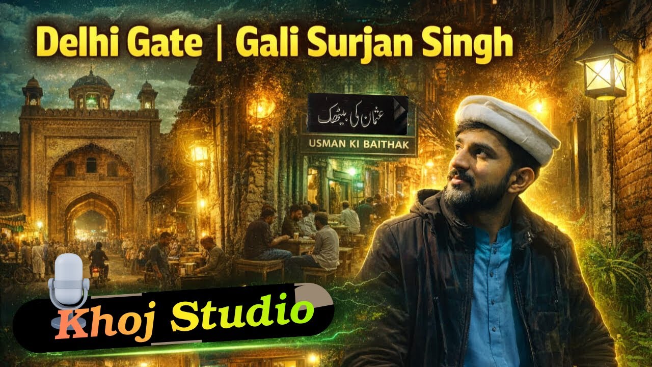 Delhi Gate Lahore to Surjan Singh Gali | Usman Ki Baithak and Khoj Studio | History & Night Views