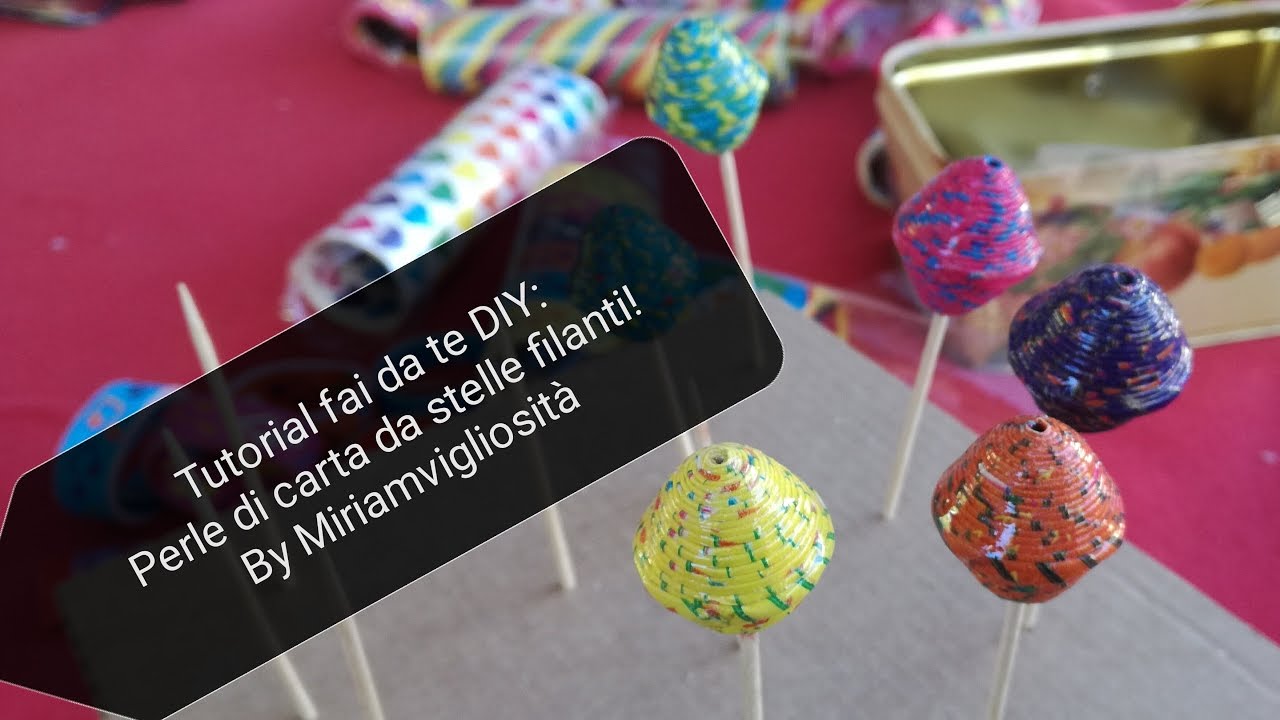 Tutorial fai da te DIY: perle di CARTA recuperando stelle filanti by Miriamvigliosità