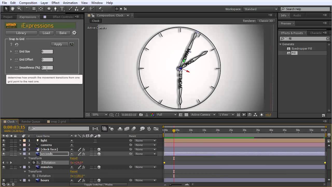 After Effects Tutorial: How to Animate Watch Hands with Expressions