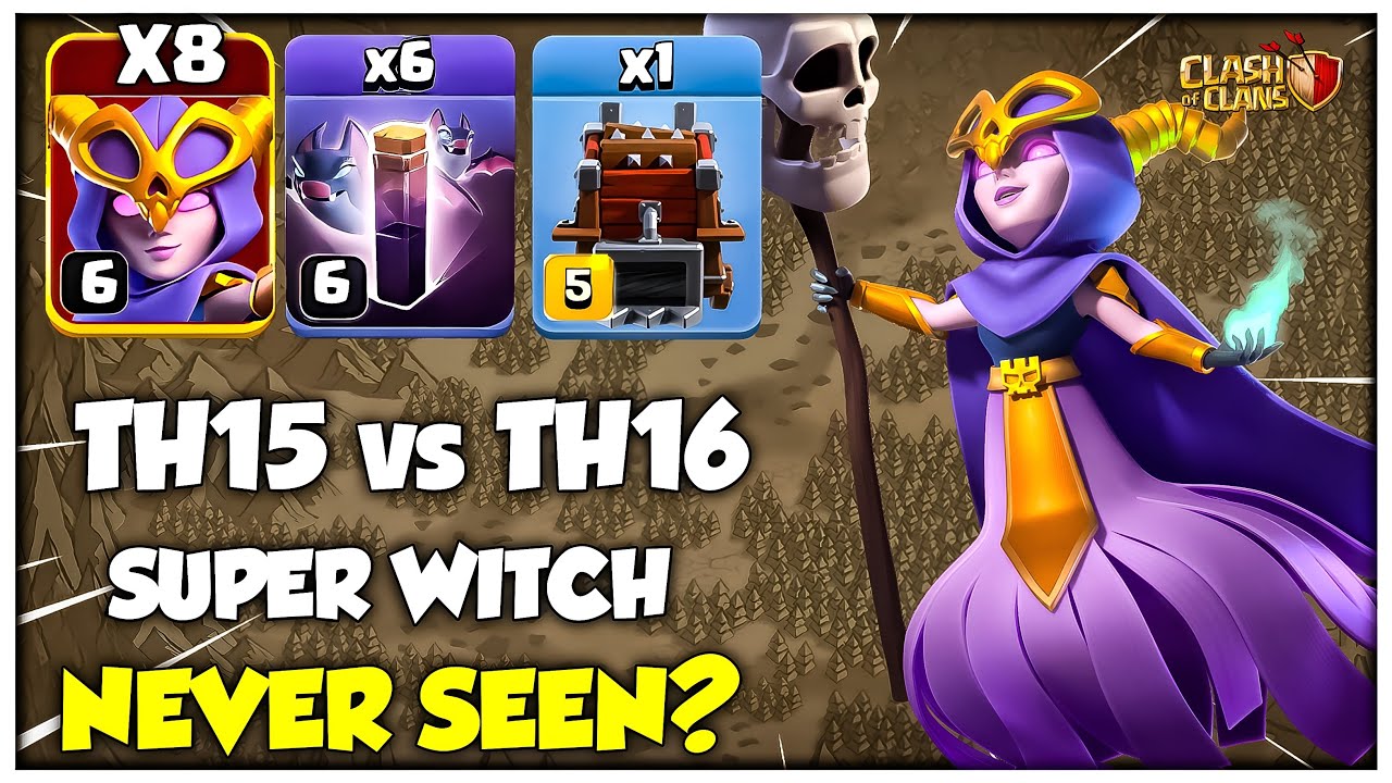 TH15 vs TH16 &ndash; Super Witch Bats Spam Full Spam Attack Strategy - Clash of Clans