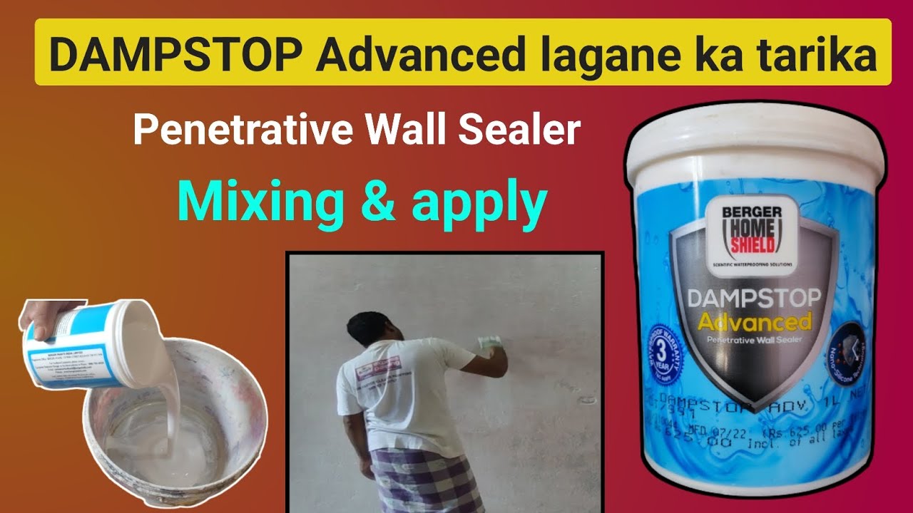 DAMPSTOP Advanced lagane ka tarika/Penetrative Wall Sealer mixing & apply#BergerDampstopApplication