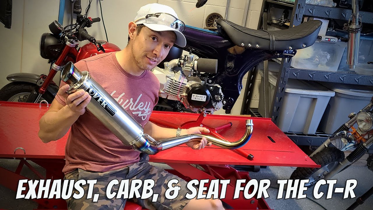 Over Racing Exhaust, Keihin PE28 Carb & Custom Banana Seat for the CT-R Project